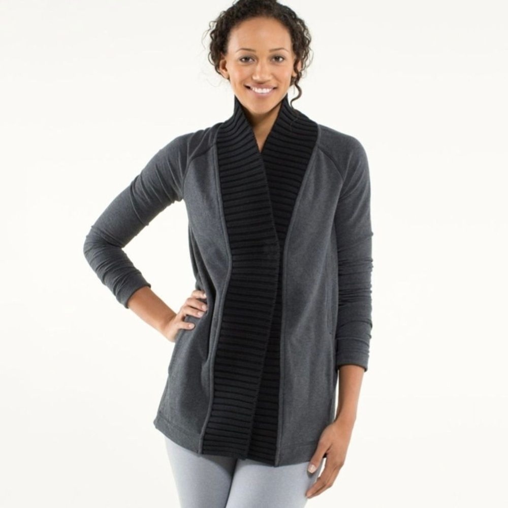 Lululemon Bliss Break Wrap Cardigan, Heathered‎ Black